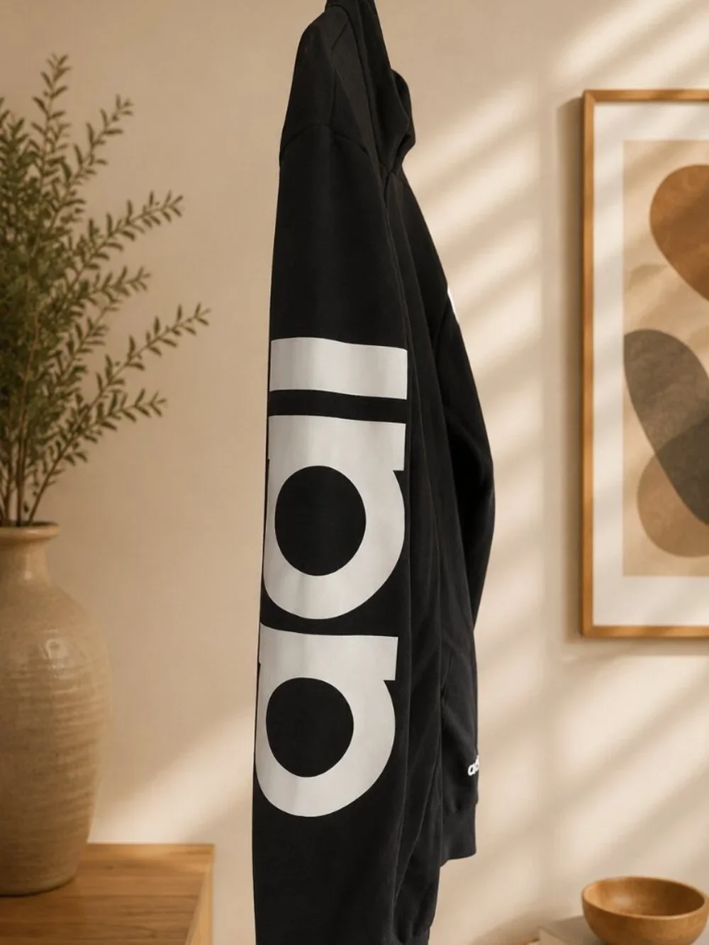 Adidas Essentials Full Zip Track Jacket Black White Athletic Zip Up XL